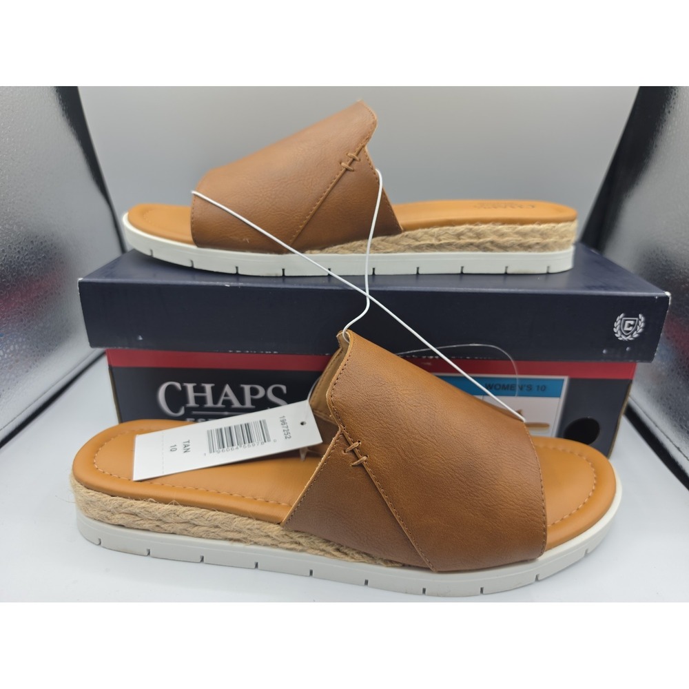 Chaps: Women’s Sandal Slides NERISSA Tan Size 10 New In Box Never Worn 91967252